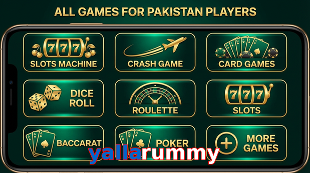 Main screen of Yallarummy games page for PK players