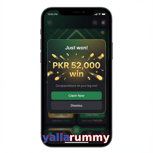 Main screen of Yallarummy win page for PK players